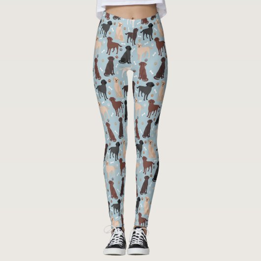 Labrador Retriever Paws en Botten Leggings (Voorkant)