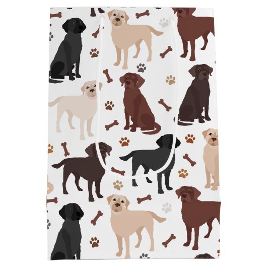 Labrador Retriever Paws en Botten Medium Cadeauzakje (Achterkant)