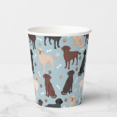 Labrador Retriever Paws en Botten Papieren Bekers (Achterkant)