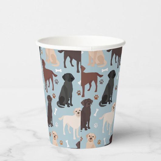 Labrador Retriever Paws en Botten Papieren Bekers (Rechts)