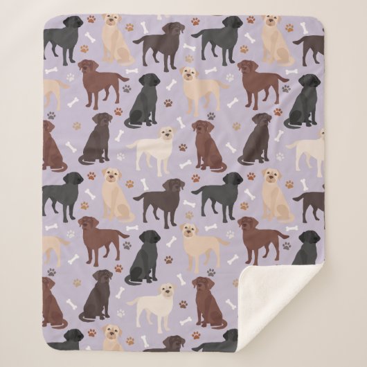 Labrador Retriever Paws en Botten Sherpa Blanket Sherpa Deken (Voorkant)
