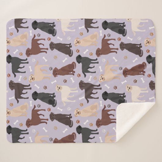 Labrador Retriever Paws en Botten Sherpa Blanket Sherpa Deken (Voorkant (horizontaal))