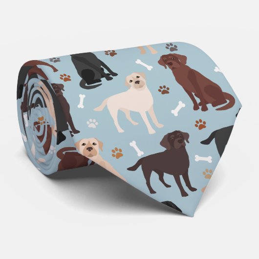 Labrador Retriever Paws en Botten Stropdas (Opgerold)