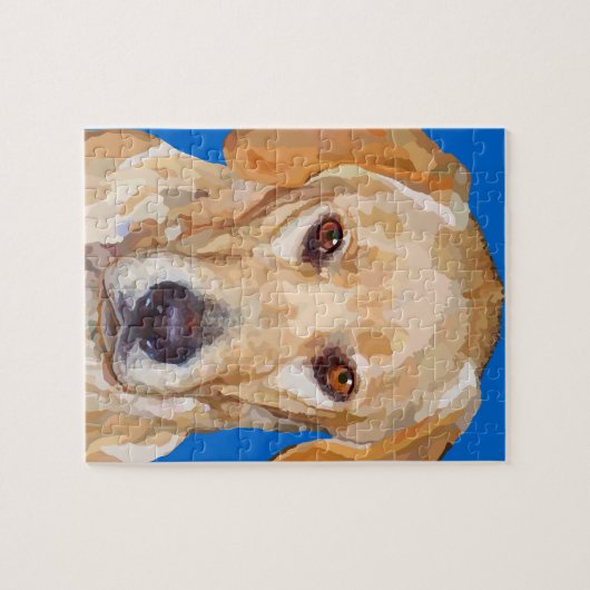 Labrador retriever peignant le puzzle (Horizontal)
