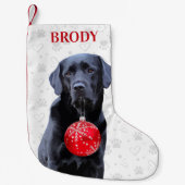 Labrador Retriever Pet Dog Paw Prints Kerstmis Kleine Kerstsok (Voorkant)