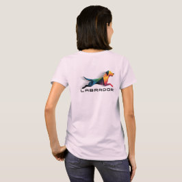 Labrador retriever poligonal en amarillo y azul t-shirt