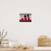 Labrador Retriever Puppies kerstwerk Poster (Keuken)