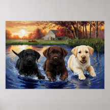 Labrador Retriever Puppies Print