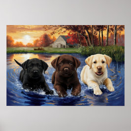 Labrador Retriever Puppies Print