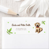 Labrador Retriever Puppy Cartoon Retouradres Etiket (Insitu)