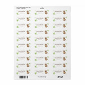Labrador Retriever Puppy Cartoon Retouradres Etiket (Full Sheet)