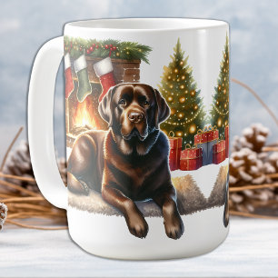 Labrador Retriever Puppy Dog Kerstvakantie Koffiemok