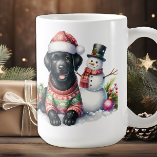Labrador Retriever Puppy Dog Snowman Kerstmis Koffiemok