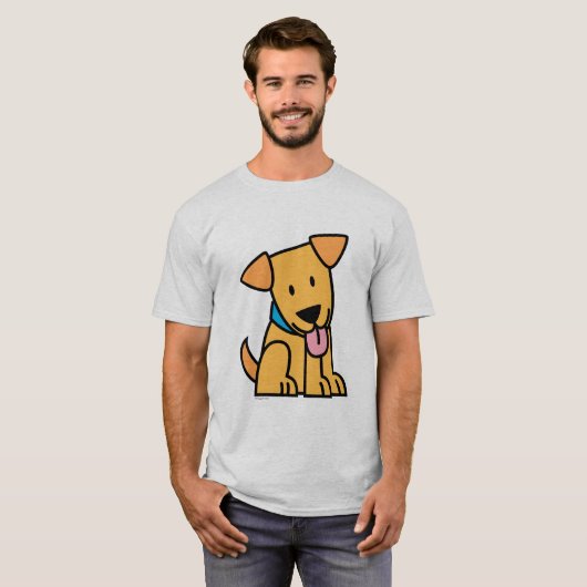Labrador Retriever puppy dog zit gouden schattige T-shirt (Voorkant volledig)
