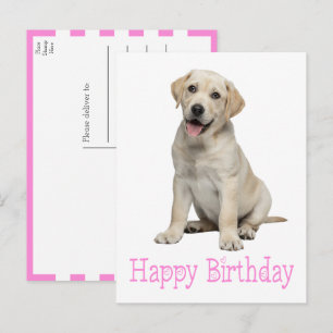 Labrador Retriever Puppy Gele Lab Hond Verjaardag Briefkaart