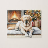Labrador Retriever Puppy Hond Geel Lab Kerstmis Legpuzzel (Horizontaal)