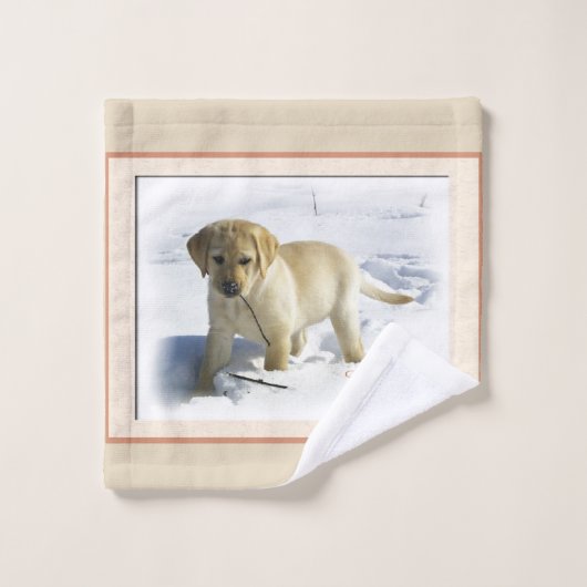 Labrador Retriever Puppy Kerstmis Bad Handdoek (Wasdoekje)