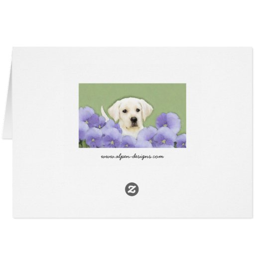 Labrador Retriever Puppy Painting Original Chien A (Dos Horizontal)