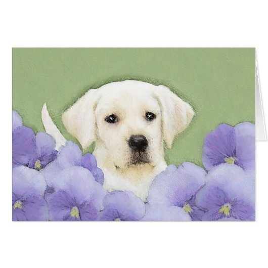 Labrador Retriever Puppy Painting Original Dog Art (Voorkant Horizontaal)