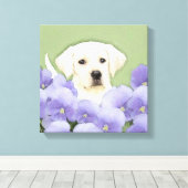 Labrador Retriever Puppy Painting Original Dog Art Canvas Afdruk (Insitu (Houten vloer))