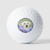 Labrador Retriever Puppy Painting Original Dog Art Golfballen (Voorkant)