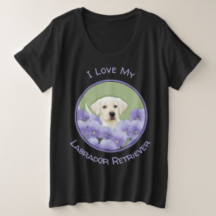 Labrador Retriever Puppy Painting Original Dog Art Grote Maat T-shirt