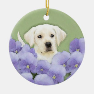 Labrador Retriever Puppy Painting Original Dog Art Keramisch Ornament
