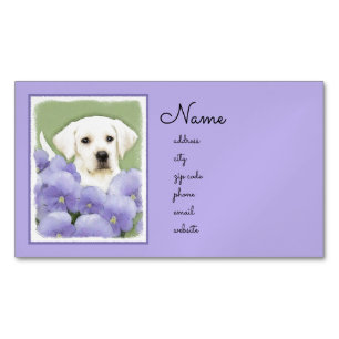 Labrador Retriever Puppy Painting Original Dog Art Magnetisch Visitekaartje