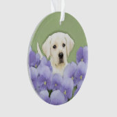 Labrador Retriever Puppy Painting Original Dog Art Ornament (voorkant)