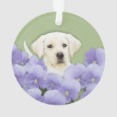 Labrador Retriever Puppy Painting Original Dog Art Ornament (achterkant)
