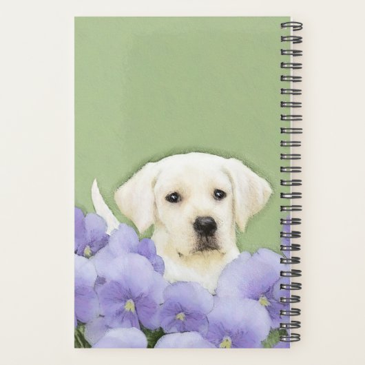 Labrador Retriever Puppy Painting Original Dog Art Planner (Achterkant)