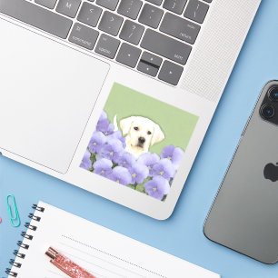 Labrador Retriever Puppy Painting Original Dog Art Sticker