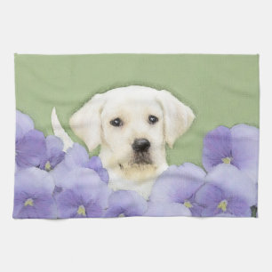Labrador Retriever Puppy Painting Original Dog Art Theedoek