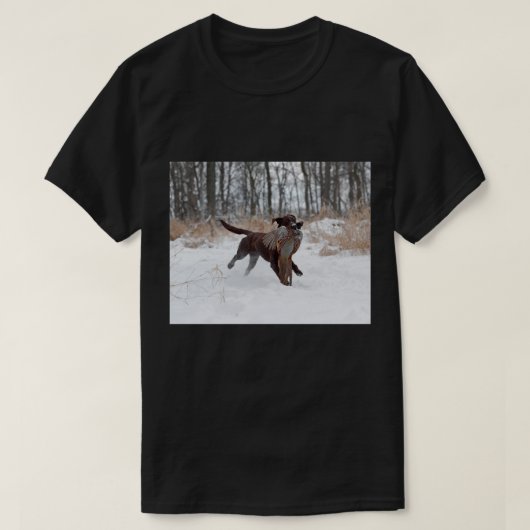 Labrador Retriever Puppy Retriving A fazant T-shirt (Design voorkant)