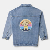 Labrador Retriever Puppy Retro Sunset Denim Jacket (Achterkant)