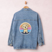 Labrador Retriever Puppy Retro Sunset Denim Jacket (Hangar)