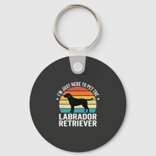 Labrador Retriever Retro Hond Aaien Sleutelhanger