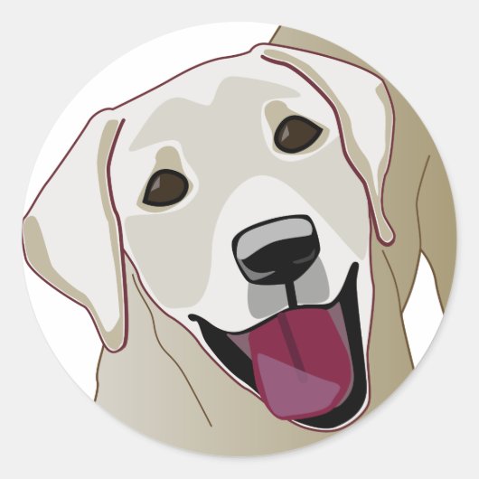 Labrador Retriever Ronde Sticker (Voorkant)