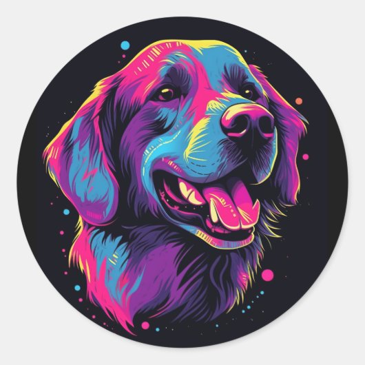 Labrador Retriever Ronde Sticker (Voorkant)