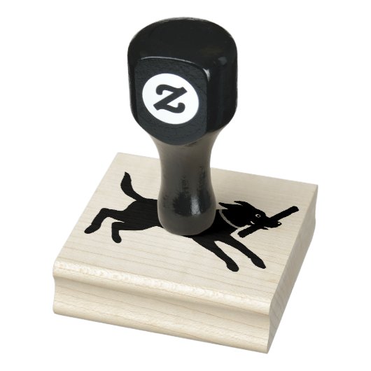 Labrador Retriever Running met Stick | Leuke Hond Rubberstempel (Stempel)
