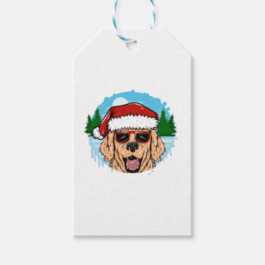 Labrador Retriever santa claus pet Cadeaulabel (Voorkant)
