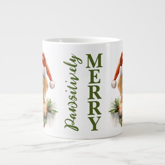 Labrador Retriever Santa Dog Kerstmis Puppy Grote Koffiekop (Voorkant)