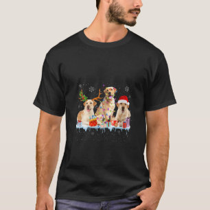 Labrador Retriever Santa Rendier Licht Sneeuw Kers T-shirt