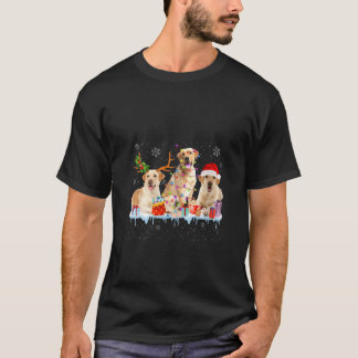 Labrador Retriever Santa Rendier Licht Sneeuw Kers T-shirt