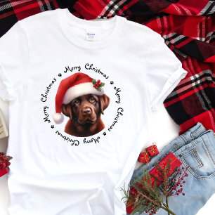 Labrador Retriever Schattige Kerstman Hond Familie T-shirt