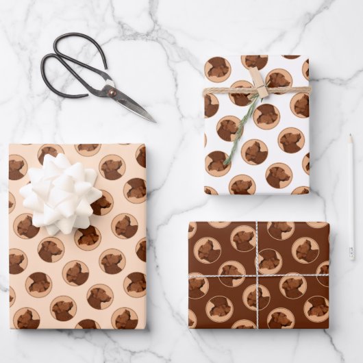 Labrador Retriever Schilderen Chocolade Lab Dog Ar Inpakpapier Vel (Voorkant)