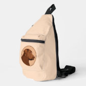 Labrador Retriever Schilderen Chocolade Lab Dog Ar Sling Bag (Rechterhoek)