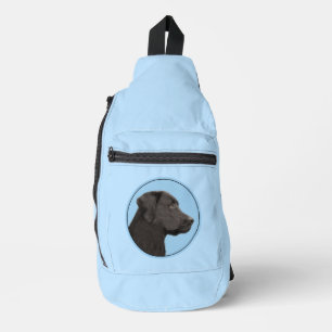 Labrador Retriever Schilderij Zwarte Lab Huisdier Sling Bag