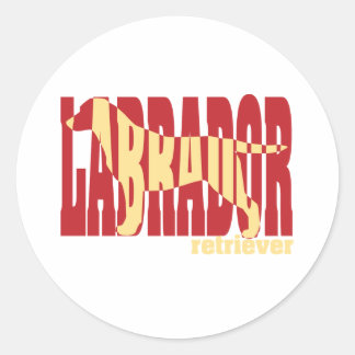 Labrador Retriever silhouet, geel Ronde Sticker