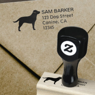 Labrador Retriever Silhouet Retouradres Rubberstempel